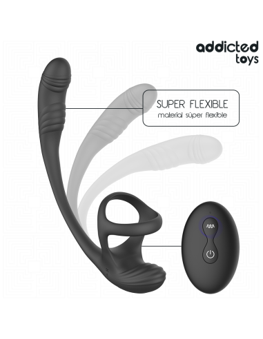 ADDICTED TOYS PLUG ANAL VIBRACIAN Y WAVING 360Aº Y ESTIMULADOR TESTACULOS
